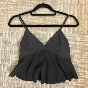 Black cropped flowy tank top